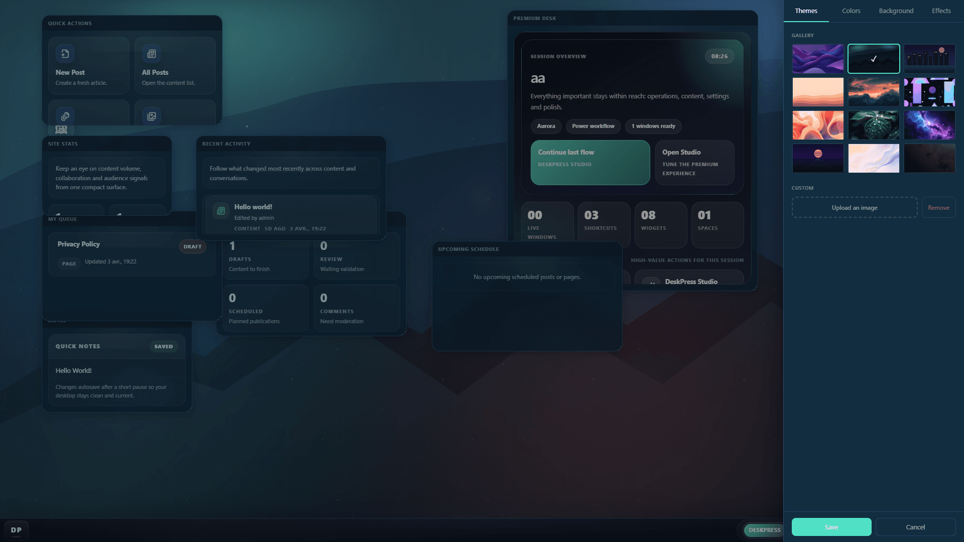 DeskPress screenshot: Wallpaper gallery
