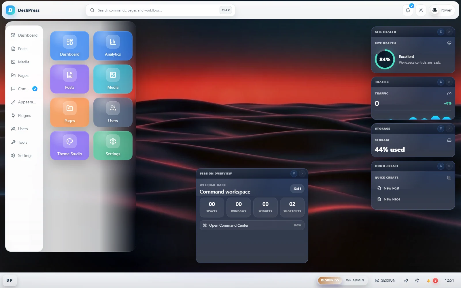 DeskPress screenshot: Launchpad