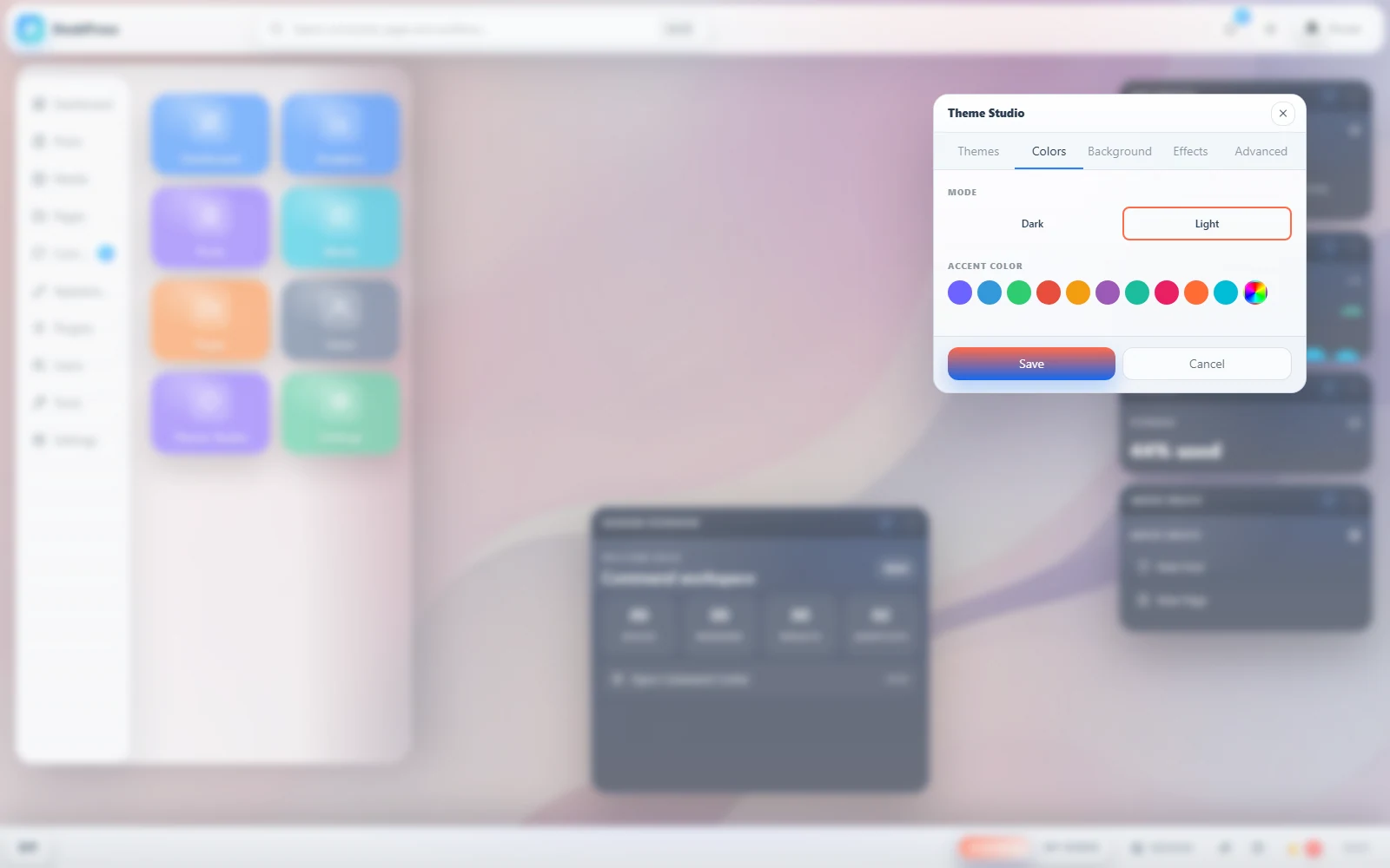 DeskPress screenshot: Color customizer
